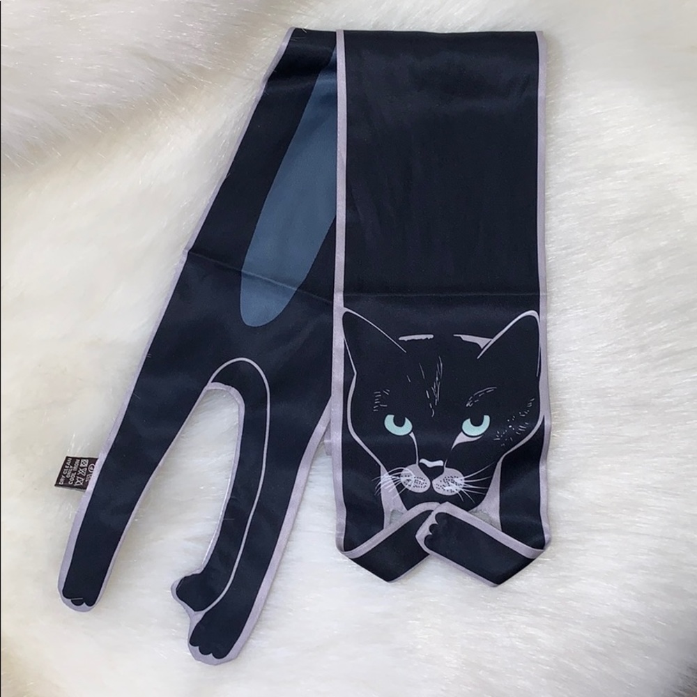 Black Cat Twilly Bandeau Hair Neck Purse Tie - Picture 4 of 6